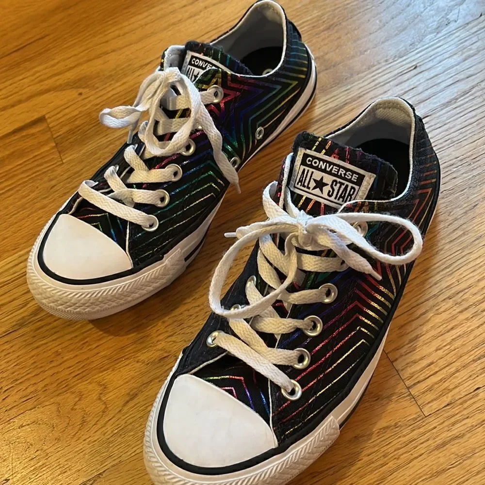 Converse Chuck Taylor All Star Ox "All Of the Stars" Women Shoes Black-White- 7M - Picture 7 of 16